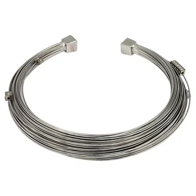Pre-owned Mugler Thierry  Silver Tone Bundled Wires Choker Necklace In Multi