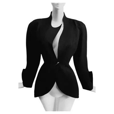 Pre-owned Mugler Thierry  Ss 1989 Les Atlantes Jacket Black Dramatic Sculptural Archive
