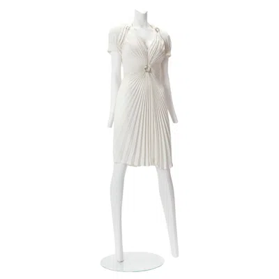 Pre-owned Mugler Thierry  S/s 1994 White Pleated Dress