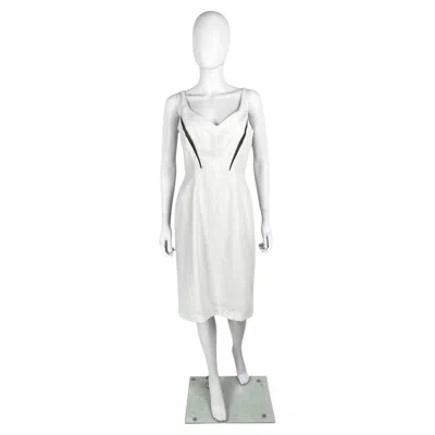 Pre-owned Mugler Thierry  S/s 1999 White Cut-out Cocktail Dress