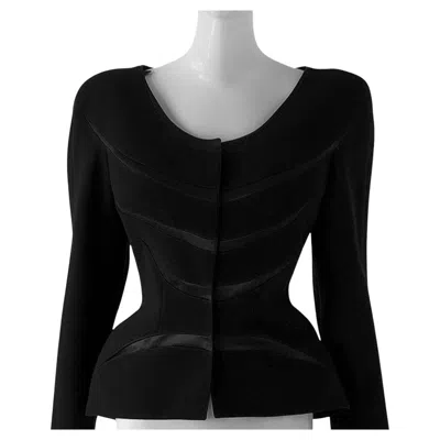 Pre-owned Mugler Thierry  Ss 2000 Black Jacket Blazer Fitted Fabulous
