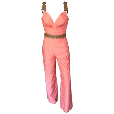 Pre-owned Mugler Thierry  S/s 2001 Couture Runway Open Back Jumpsuit In Pink