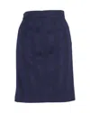 Mugler Thierry  Stripe Skirt In Blue Wool In Blue