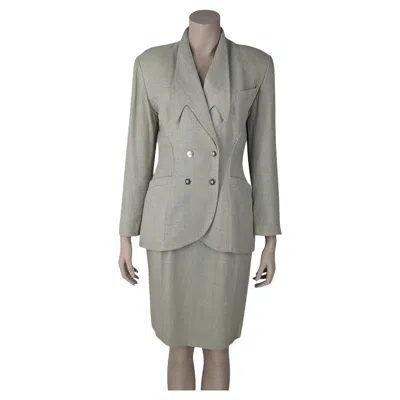 Pre-owned Mugler Thierry  Tailor Set Blazer & Skirt In Gray