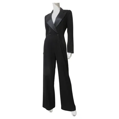 Pre-owned Mugler Thierry  Tuxedo Jumpsuit 1980s In Black