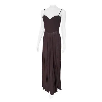 Pre-owned Mugler Thierry  Vintage 1998 Dark Brown Sheer Evening Gown With Corset