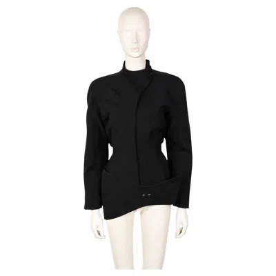 Pre-owned Mugler Thierry  Vintage Black Architectural Asymmetric Jacket