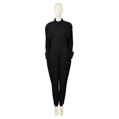 Pre-owned Mugler Thierry  Vintage Black Wool-blend Space-age Utility Jumpsuit