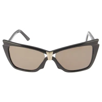 Pre-owned Mugler Thierry  Vintage Cat-eye Sunglasses In Black, 1990s In Brown