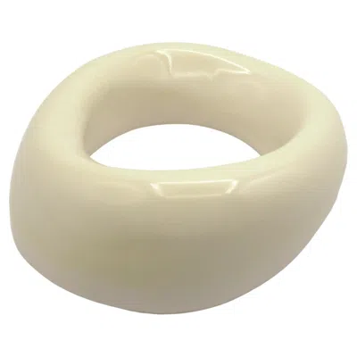 Pre-owned Mugler Thierry  Vintage Chunky Free Form Off-white Resin Bracelet In Multi
