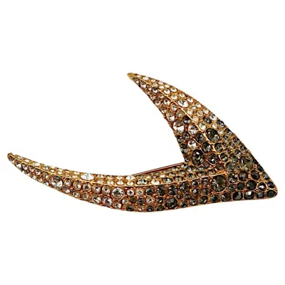 Pre-owned Mugler Thierry  Vintage Jewelled Claw Brooch In Multi