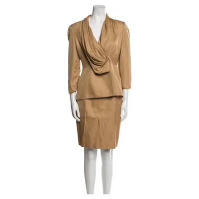 Pre-owned Mugler Thierry  Vintage Skirt Set, 2001 In Brown
