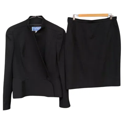 Pre-owned Mugler Thierry  Vintage Two-piece Suit – Blazer & Skirt Sz.46 In Black
