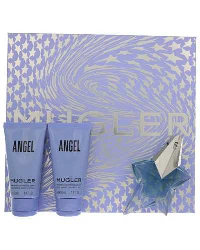 Mugler Thierry  Women's Angel Edp Spray 3pc Gift Set In Purple