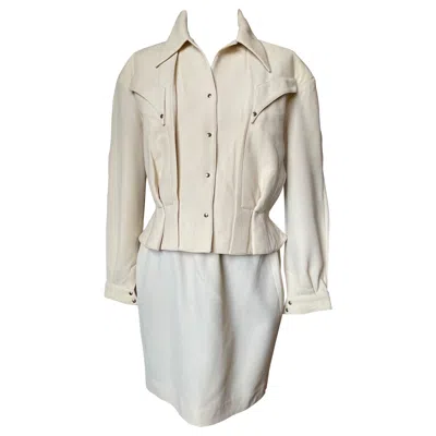 Pre-owned Mugler Thierry  Wool Vintage Suit In Gray