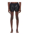 Mugler Black Paneled Swim Shorts In Black