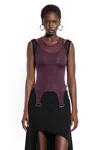 Mugler Semi-transparent Layered Jumpsuit In Purple