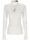 Mugler Long-sleeved Star Top For In Beige