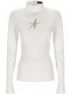 Mugler Long-sleeved Star Top For In Beige
