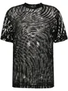 Mugler Women's Flocked Star Mesh T Shirt In Black