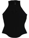 Mugler Star Cut-out Top In Black