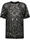 Mugler Women's Flocked Star Mesh T Shirt In Black