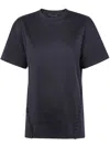 Mugler Short Sleeve Round Neck Top With Studs In Blue