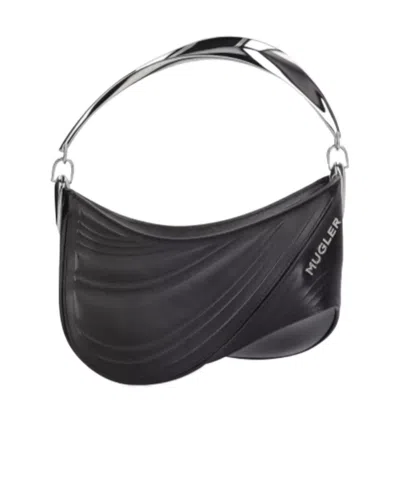 Mugler Top Handle Shoulder Bag In Black