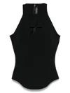 Mugler Star Cut-out Top In Black