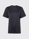 Mugler Short Sleeve Round Neck Top With Studs In Black