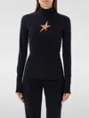 Mugler Long-sleeved Star Top For In Schwarz