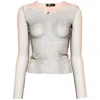 Mugler Langarmshirt Aus Mesh In Multicolor