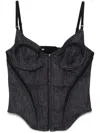 Mugler Corset Top In Raw Blue/black
