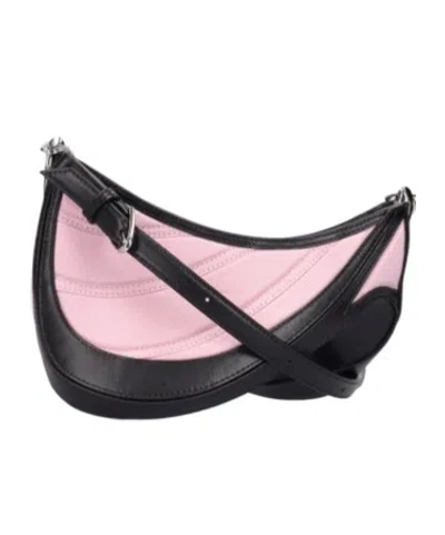 Mugler Top Zipper Shoulder Bag In Black