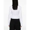 Mugler Slim Fit V-neck Optical White Organic Cotton Shirt Women In White