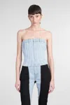 Mugler Women's Denim Bustier Top