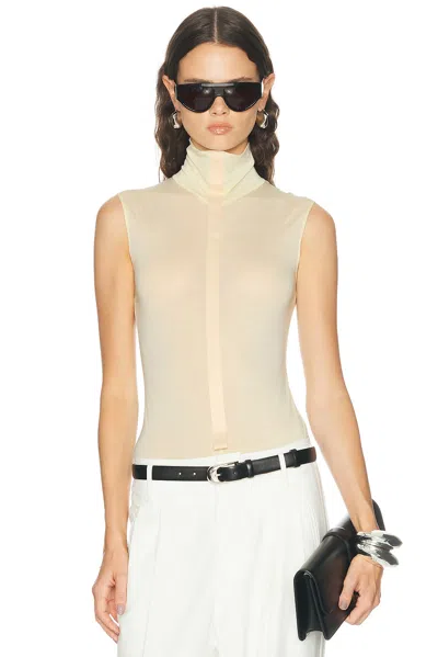 Mugler Transparent Sleeveless Bodysuit In Neutral