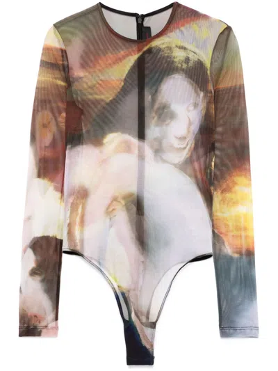 MUGLER ARCHIVE MESH BODYSUIT - WOMEN'S - ELASTANE/POLYAMIDE/COTTON