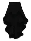 Mugler Asymmetric Layered Miniskirt In Black