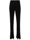 Mugler Flare Pierced Trousers In Black