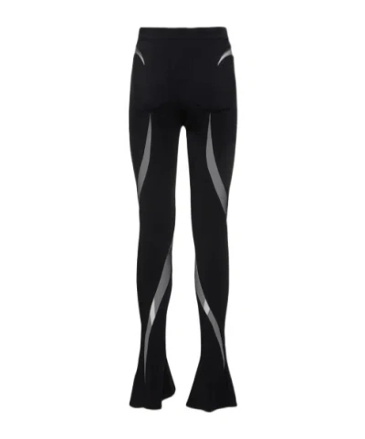 Mugler Tulle Leggings In Black