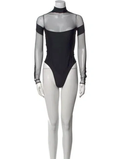 Pre-owned Mugler Turtleneck Long Sleeve Bodysuit W/ Tags
