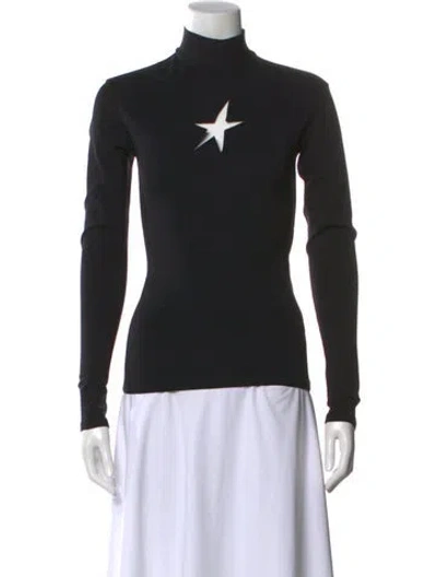 Pre-owned Mugler Turtleneck Long Sleeve Top In Black