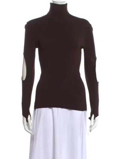 Pre-owned Mugler Turtleneck Sweater In Brown