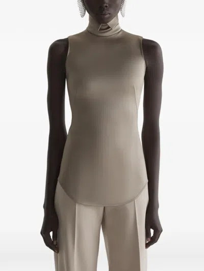 Mugler Tuxedo Top In Gray