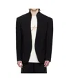 Mugler Black Collarless Tailored Blazer In Black