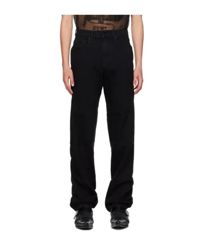 Mugler Twisted Seam Denim Trousers In Black
