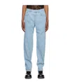Mugler Twisted Seam Denim Trousers In Blue