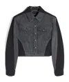 Mugler Two-color Denim Outer Jacket In Black