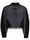 Mugler Two-color Denim Outer Jacket In Blau